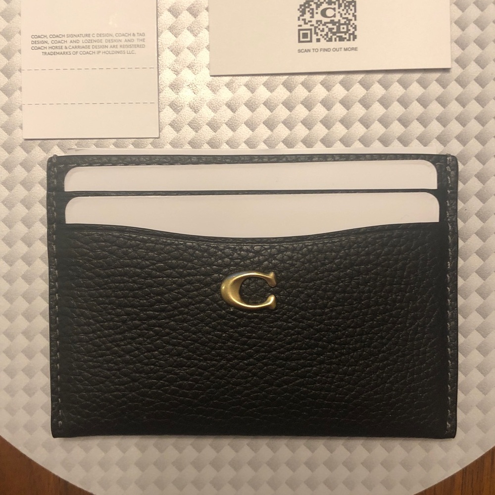 Coach Polished Pebble Leather Essential Card Case – Brand New - NWT